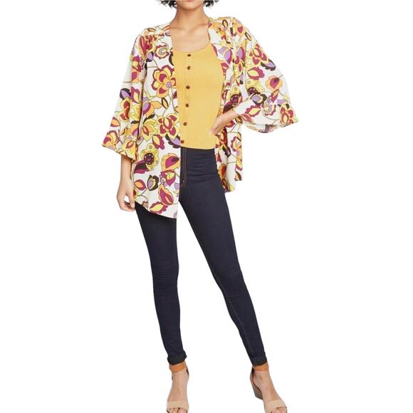 ModCloth Certainly Styled Floral Retro Cream Kimono - Picture 2 of 11